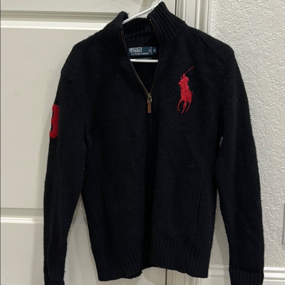 Ralph Lauren Big Pony Wool Zip Up Jacket